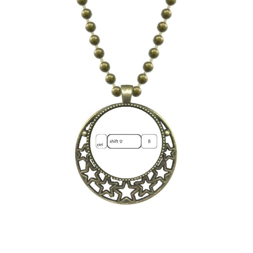 DIYthinkerKeyboard Symbol ctrl shift B Pendant Star Necklace Moon Chain Jewelry