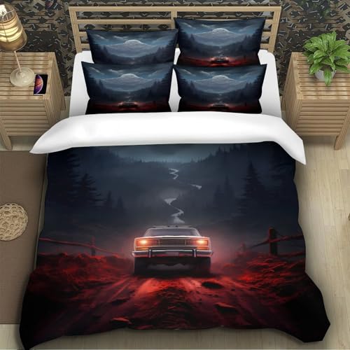 Housse de couette 3D pour un lit double confortable de couple moderne