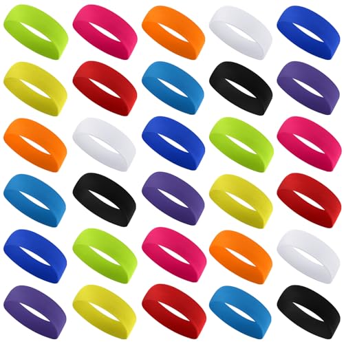 Hotop 30 Pcs Sport Headbands for Women Non Slip Stretchy Soft, Multicolor