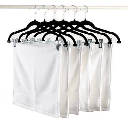 Manzoo Pants Hangers Skirt Hangers Velvet Hangers With Clips Pant Hangers With Clips Skirt Hangers, 20Pack Black #TOP2