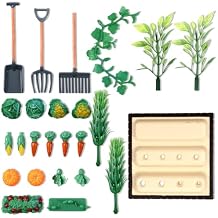 Mini Garden Tools Miniature Dollhouse Decorations Mini Shovel Rake Farm Model Small Ornament Resin Vegetable Figurines Field Scene Landscape Outdoor Decor