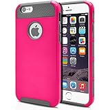 iPhone 6 Plus Case, MagicMobile® Cute Protective Hard Shockproof [Drop Protection] Fashion Cover for Apple iPhone 6 Plus (5.5') Impact Resistant Hybrid Thin Armor Case [ Hot Pink / Gray ] with Clear Screen Protector.