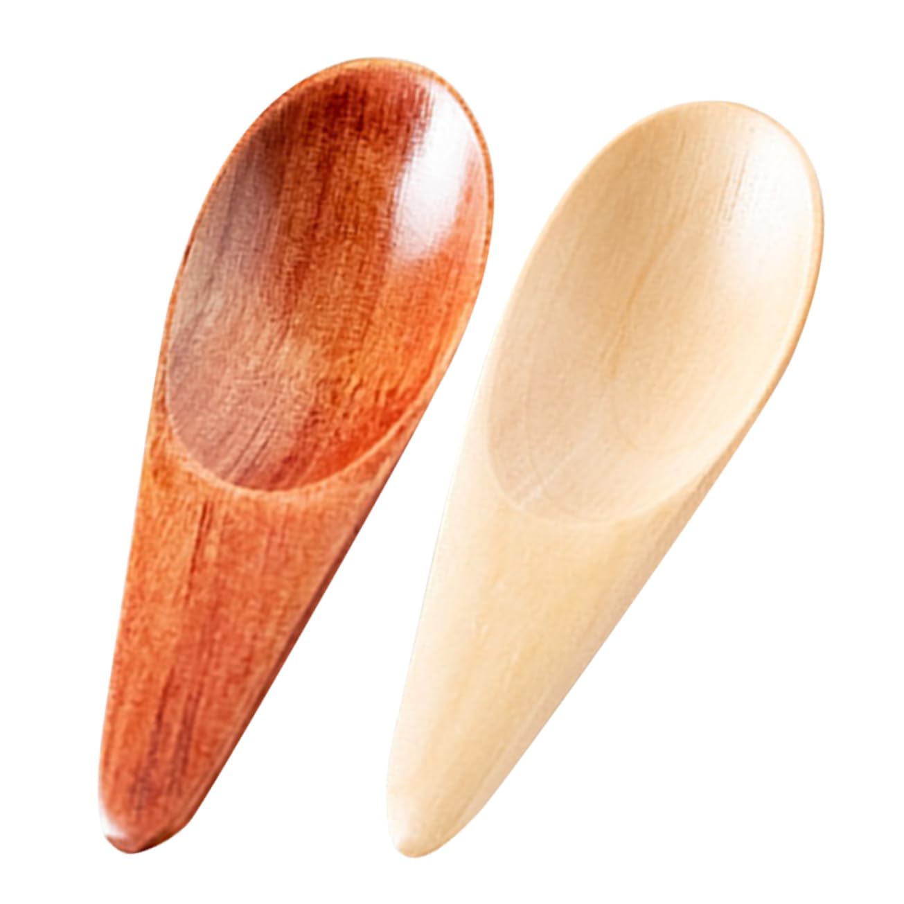 ULTECHNOVO 2sets Wooden Tea Scoop Loose Tea Salt Pepper Spoon Small Wooden Spoon Set 2pcs*2
