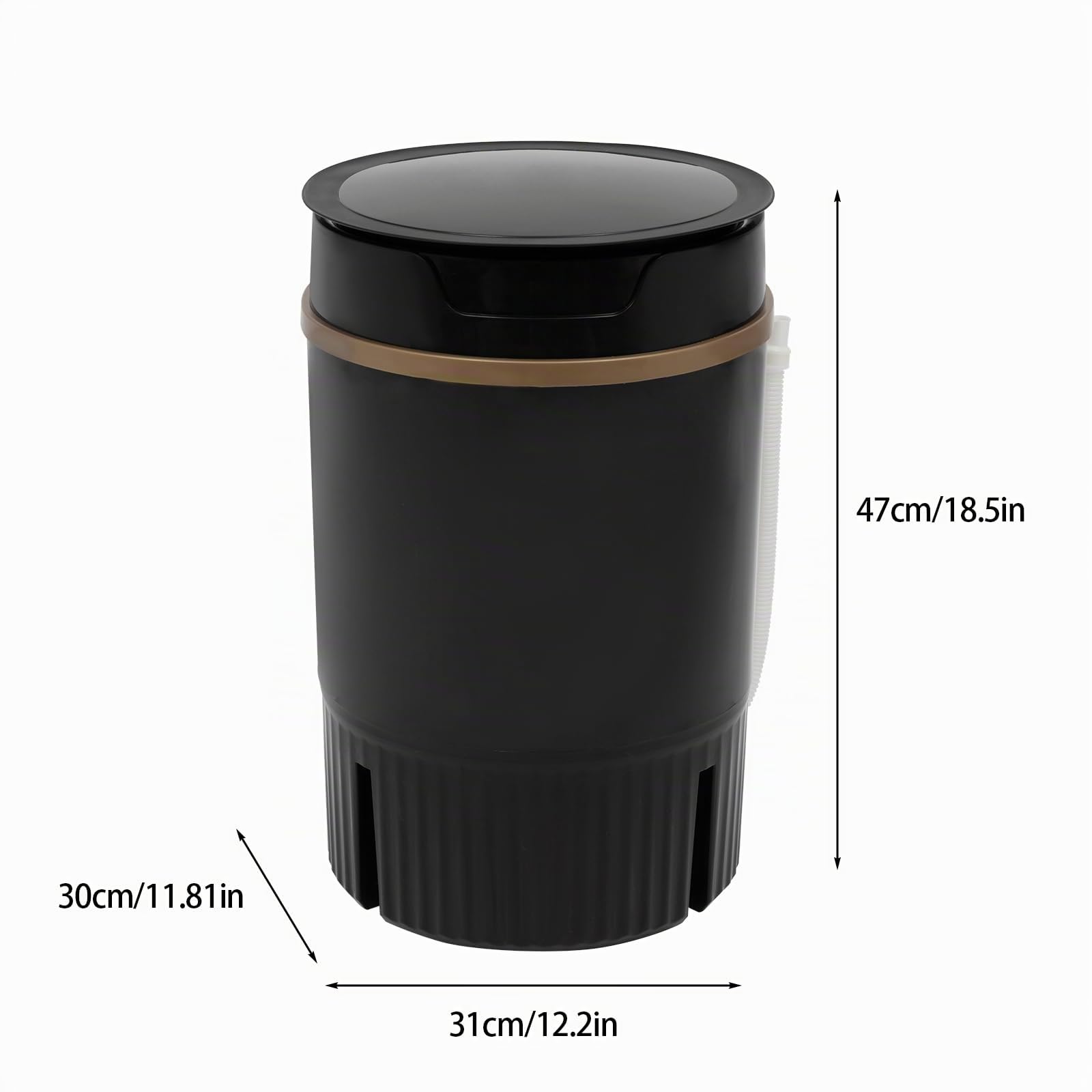 Mini-Waschmaschine Mobile, Camping, Tragbare Waschautomat bis 4.5Kg Kleidung mit Abtropfkorb für Reisewaschmaschine, Wohnwagen, Wohnmobile, Geringer Wasser- und Energieverbrauch, Schwarz