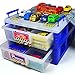 Produktbild HapiLeap Spielzeuggarage Parkgarage Parkhaus mit Aufbewahrungsbox Garage Spielzeug Feuerwehr Auto Hubschrauber Set Kleinkinderspielzeug für Kinder ab 3 4 5 6 Jahre Mädchen Junge