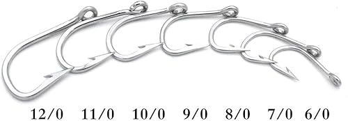Miniatura 6 de Anzuelos de pesca de acero inoxidable extra fuertes de tiburón, atún y bagre de agua salada