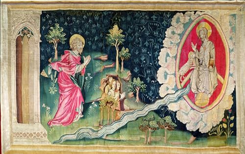 RZHRHJES Cuadro Sobre Lienzo Impresión en Lienzo Cuadro de pared el Río del Paraíso No. Del Apocalipsis de Angers de Nicolas Bataille para Decoraciones del Hogar 60x90cm