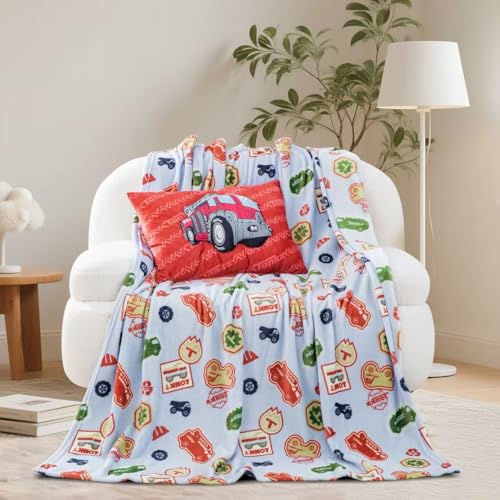 Northwest Hasbro Tonka Fire Truck Silk Touch Throw Blanket & Pillow Set