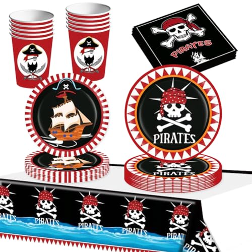 Plats pour Fête d'Anniversaire pour Bébé Vaisselle pour Fête de Pirate, Fournitures de Fête de...