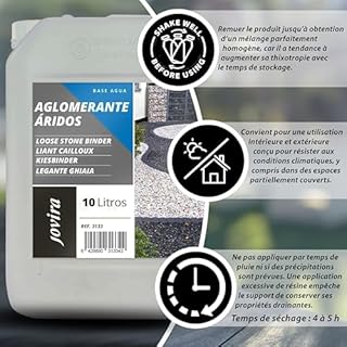 JOVIRA PINTURAS Liant Cailloux Résine pour Le compactage et la Fixation des agrégats. (10 Litres)