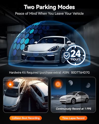 WOLFBOX i07 3 Channel Dash Cam for Car Built-in WiFi GPS, 1440P+1080P+1080P Triple Car Dash Camera with 3" LCD Screen,IR Night View, 24H Parking Monitor, 32GB Card Included 7 51yoNBsfr9L