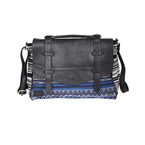 Sacoche Longitude Stripe Tribal Noir grand format avec bandoulière