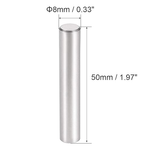 Miniatura 6 de uxcell 5 unids 0.394 in x 0.984 in pasador de acero inoxidable 304 estante cilíndrico soporte pin sujetan elementos tono plateado