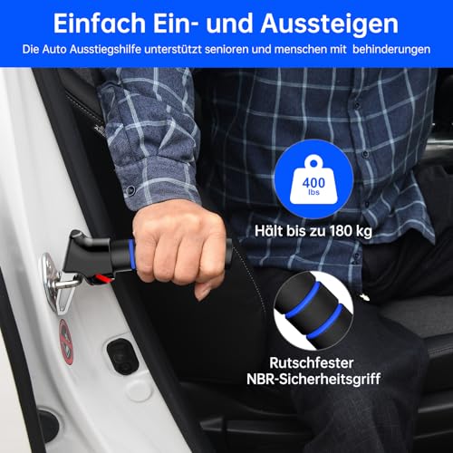 SYMYNELEC Ausstiegshilfe Auto Griff für Senioren: Einstiegshilfe für Schwangere, Menschen mit Behinderung und Kinder - Passt für die Meisten Fahrzeuge - Erleichtert Ein und Aussteigen