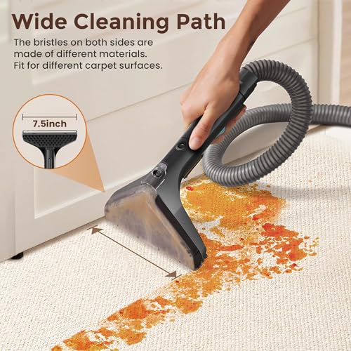 Image of DEVOAC C8 Portable Carpet Upholstery Spot Cleaner Machine with Versatile Tools, Self-Cleaning, Powerful Suction, Pet Stain Remover, Car and Auto Detailer (Cyan)