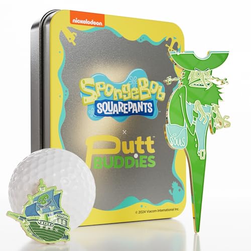 PUTTBUDDIES Collectable Divot Tool w/Attachable Ball Marker Gift Set | Spongebob Golf Collection (Flying Dutchman)