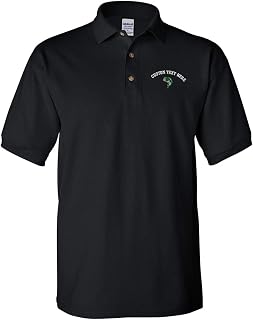 Custom Polo Shirt Fish Sea Bass Embroidery Design Cotton Golf Shirt for Men