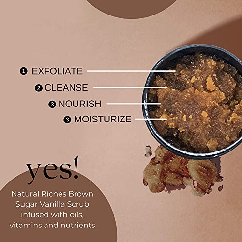 Natural Riches Brown Sugar Exfoliating Body Scrub With Vanilla For Cellulite And Exfoliation - Body Face Scrub For Acne Scars Stretch Marks Foot Scrub Great Gifts For Women - 12 Oz #TOP2