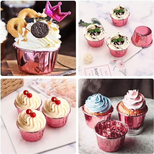 Image of Jubilant 50 Pcs Cupcake Liners, Disposable Ramekin Muffin Baking Cups, Aluminum Cupcake Cups, Little Foil Baking Cups