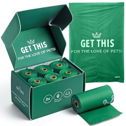 Biodegradable Dog Poop Bag - 90 Dog Waste Bags Total, Leakproof & Odor-Trapping, Durable Doggy Waste...