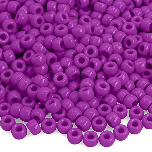 1100 Pcs Purple Pony Beads for Craft,Plastic Beads for Jewelry Making