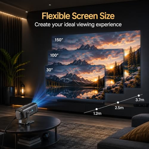 Image of Fire turtle Big Home Theater Projector | Full HD 1080p LED Projector with HDMI, USB, AV, VGA | 200 inch Display Support | Compatible with TV Stick, Laptop, Smartphone (Small Project)