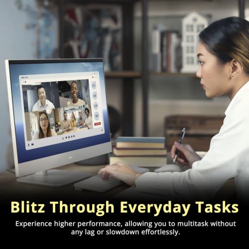 Image of Dell 27 inch FHD Touch All-in-One Desktop, Intel Core Ultra 7-355, 64GB DDR5, 5TB Storage (4TB SSD+1TB Docking Station), Copilot+ PC, Wireless Keyboard & Mouse, FHD Camera, Wi-Fi 7, Win 11 Pro, White