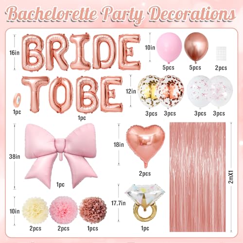 Image of Rose Gold Bachelorette Party Decorations,Bride To Be Bridal Shower Balloons