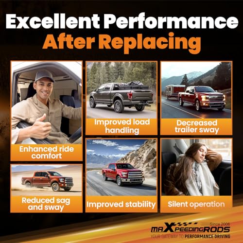 maXpeedingrods Rear Suspension Enhancement System for Dodge Ram 1500 2WD 4WD 2009-2023 Qaud& Crew Cab Rubber Helper Spring Kit