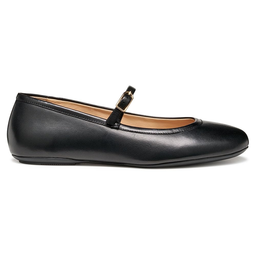 Geox Women's D Palmaria Ballet Flat, Black, 3.5 UK