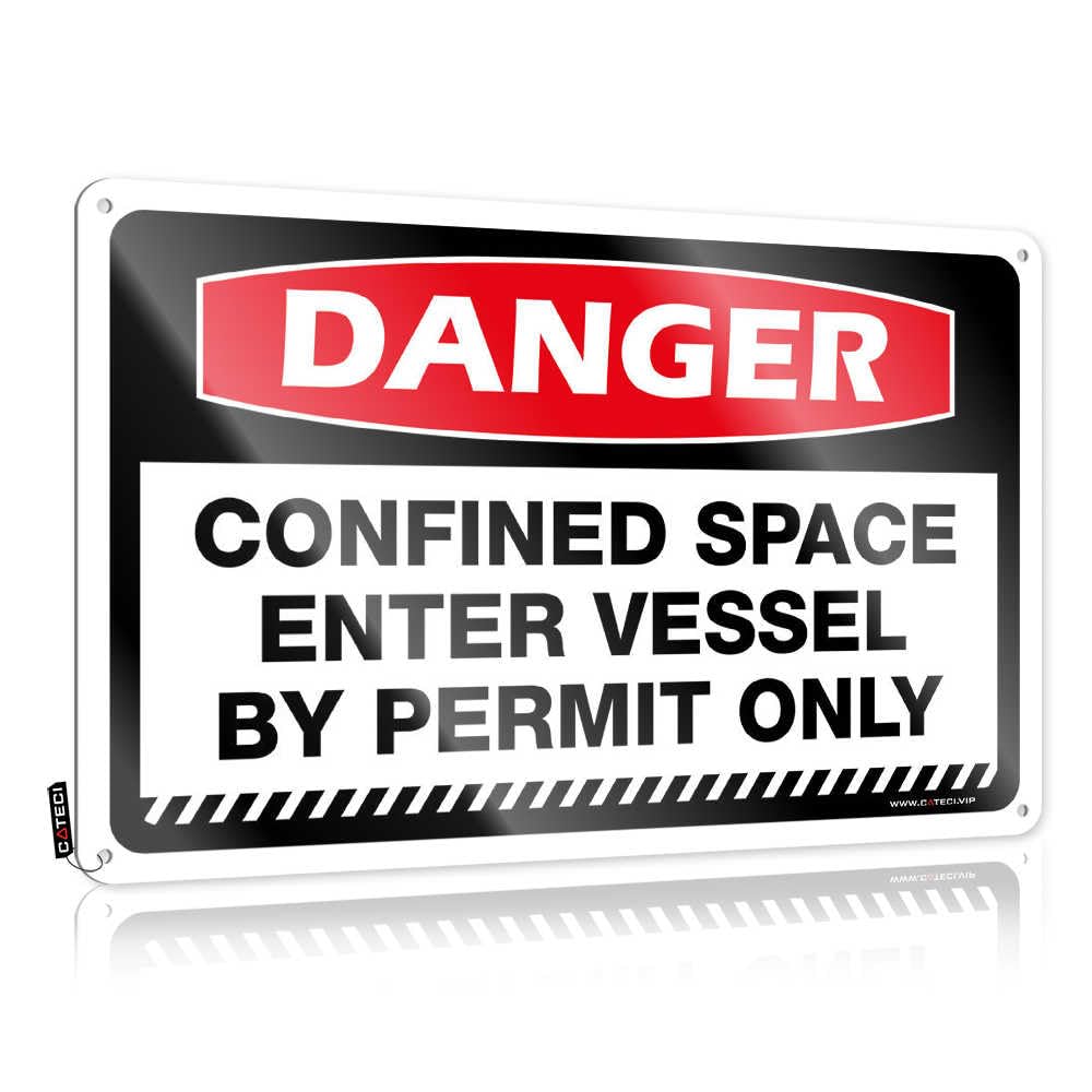 Fzfn Colour Farmhouse Signs Collection Classy Danger Confined Space Enter Vessel By Permit Only For Clearance - Dorm Decorations Customizable(30X40cm)