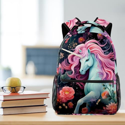 Sac à dos licorne rose multicolore : cadeau idéal pour la rentrée - 6