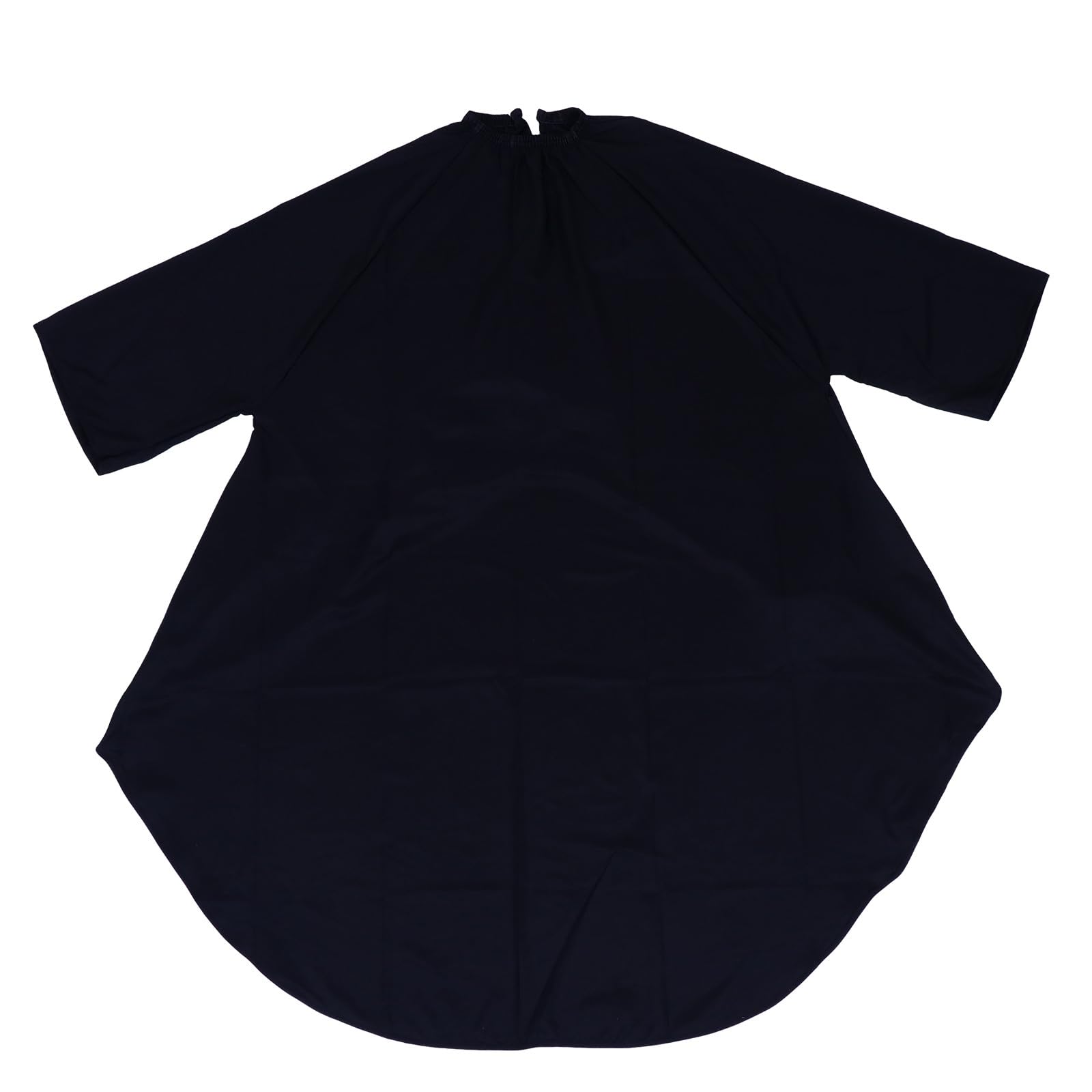 Capa para cortar cabello ajustable de poliéster pongee negra lavable con mangas 8
