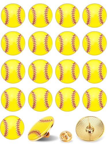 Image of JUNEBRUSHS 28pcs Softball Enamel Pins Sports Lapel Pins for Softball Lovers Party Birthday Themed Party Decorations Supplies Favors Backpack Hat Decor Accessories