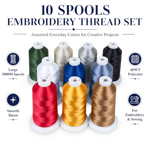 Set de 10 hilos para bordar poliéster 5500 yd 40WT miniatura 2