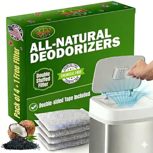 Image of Green Piece Diaper Pail Deodorizer - Compatible with the Diaper Genie - Activated Charcoal Made by Green piece (Pack of 4 plus + free one)