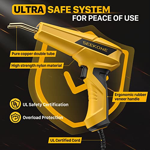 Seekone 100W Plastic Welder Upgraded Hot Stapler Gun Plastic Welding Kit With Pliers, Knife, 400Pcs Flat/Outer Corner/Inner Corner/Wave Welding Nails For Bumper/Kayak/Plastic Products Repair #TOP6