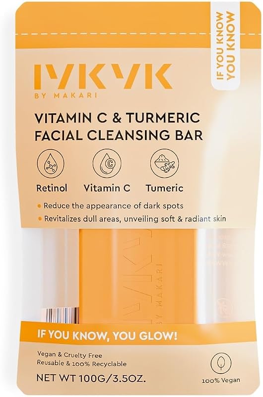 Barra de limpeza facial MAKARI com vitamina C e cúrcuma, manteiga de karité, espinafre e pepino