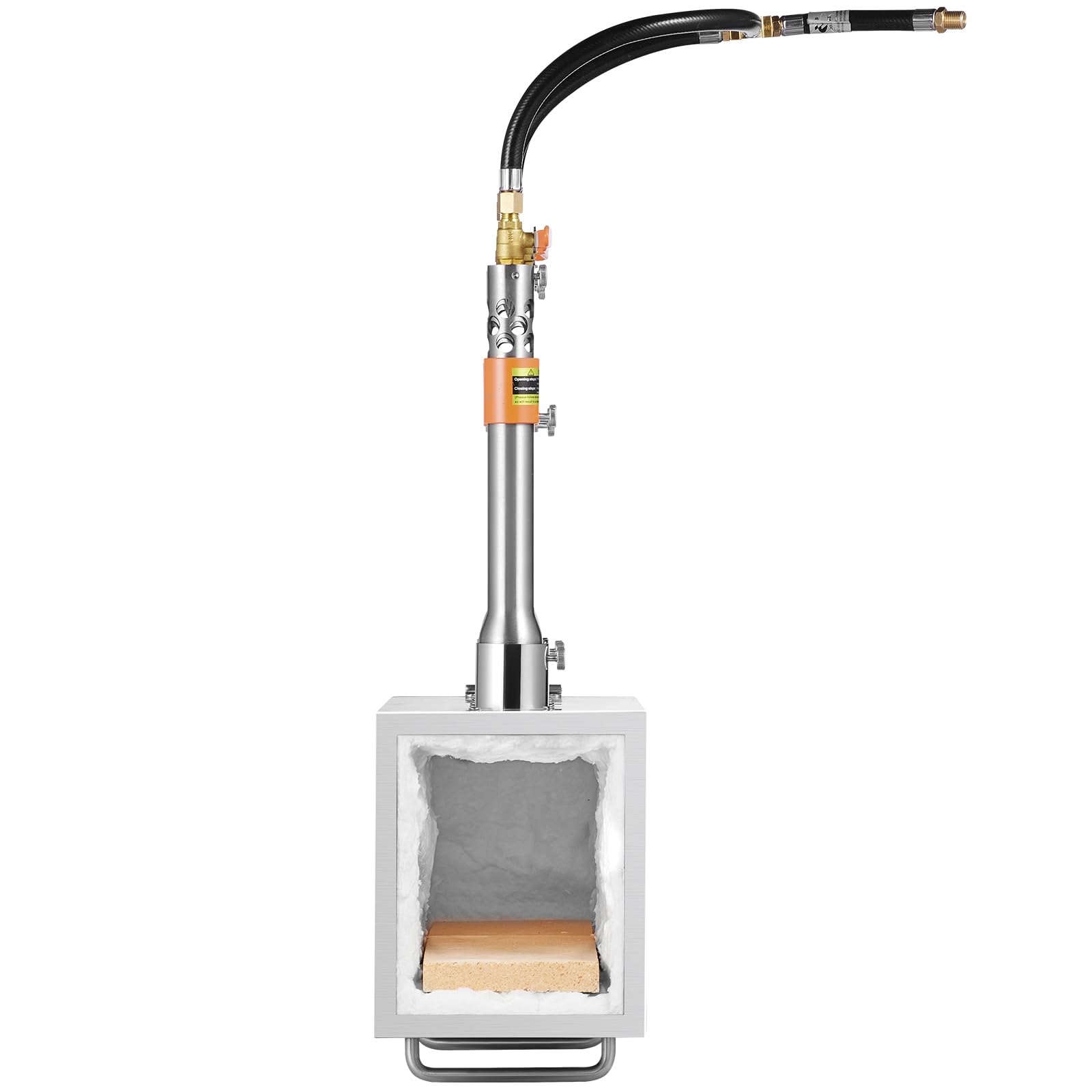 VEVOR Forgia a gas propano portatile, forno a gas quadrato con 3 bruciatori, temperatura max 1427 ℃, utensili e attrezzature per forgiatura a gas in acciaio inox, per colteliere Maréchaux-Ferrants