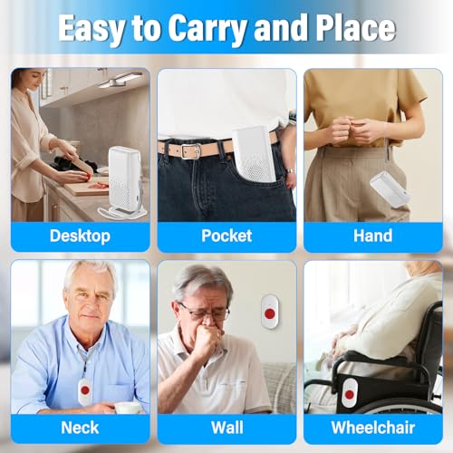 Draadloze noodknop voor senioren, senior noodoproeparmband met een batterij van 200 mAh - Afbeelding 4