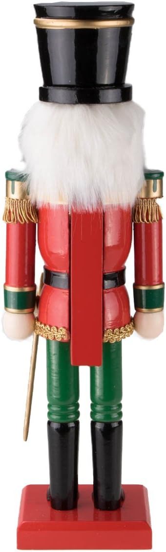 Clever Creations Red King 14 Inch Traditional Wooden Nutcracker, Festive Christmas Décor for Shelves and Tables