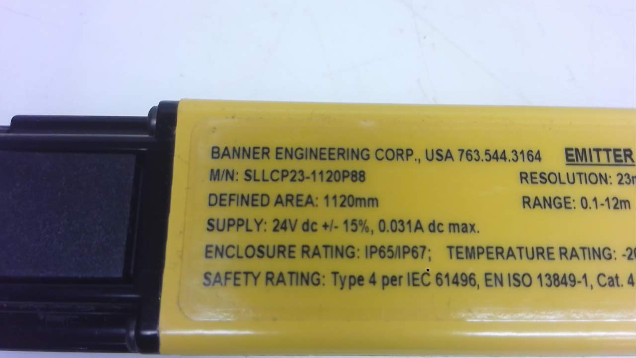 Banner Sllcp23-1120P88, Ez Screen Emitter, Aluminum Hosuing, M12 8 Pin Sllcp23-1120P88