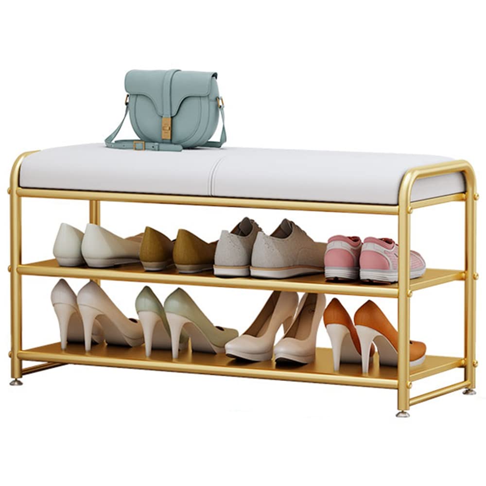 Étagère à chaussures à 2 niveaux compacte meuble de rangement en fer pour petite chambre