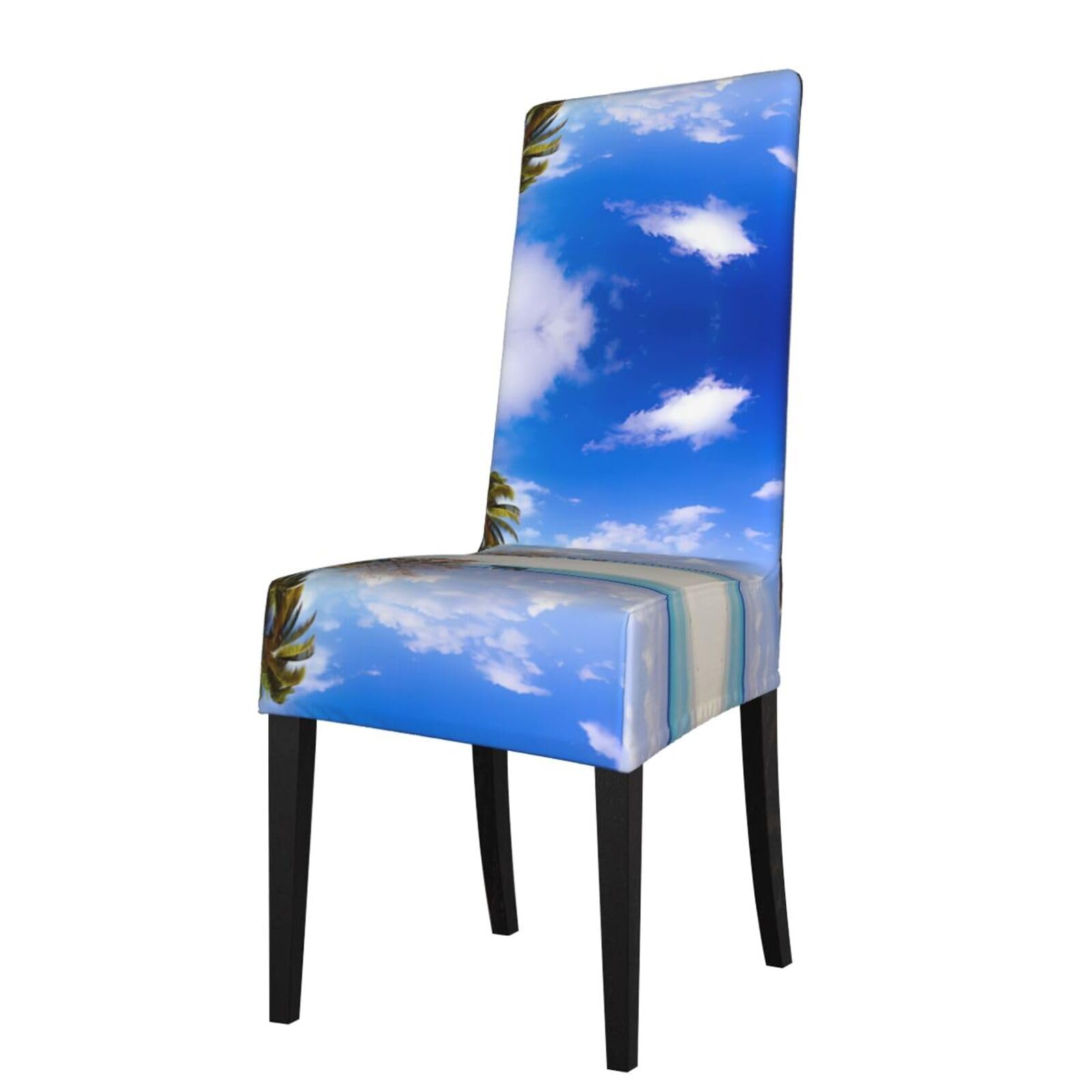 YYHWHJDE Sea Island Sky Clouds Prints Protection Cover for Dining Chair – Stretchable Slipcovers for a Refreshing Dining Room Makeover
