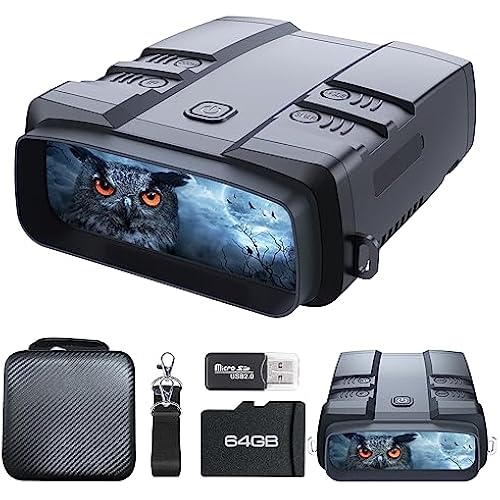 4K Night Vision Goggles Binoculars with Focusable IR, Carbon Black