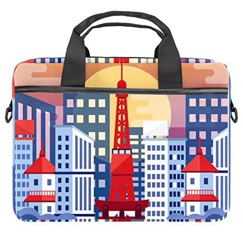 Bolso bandolera para laptop de 14 pulgadas con diseño multicolor de pavo real