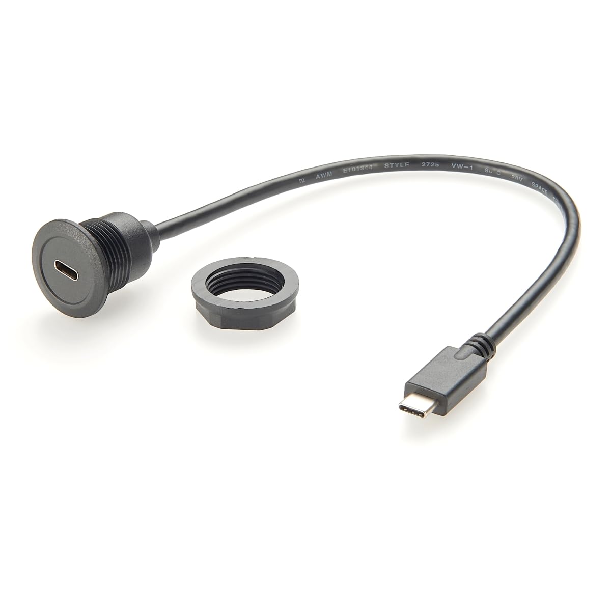 Cavo di prolunga USB 3.1 tipo C maschio a femmina, 10 Gbps, USB 3.1 Gen2 C, cavo di trasferimento dati e ricarica, cavo audio video, per auto, barca, cruscotto, PC (0,3 m)
