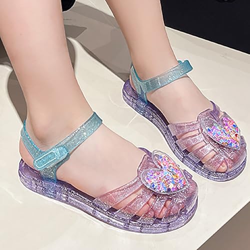 IWIHMIV Jelly Sandals For Girls Summer Flat Slip On Sandals Ankle Strap Dress Flower Wedding Party Toddler Jelly Sandals2
