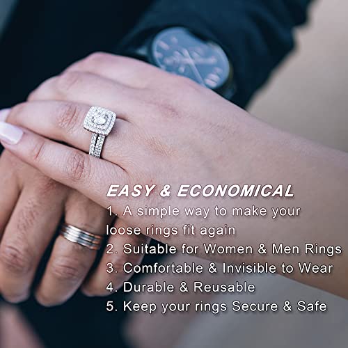 Ring Sizer Adjuster for Loose Rings Golden and Clear, 16pcs*100mm 4 Sizes Round & Flat Spiral, Invisible Ring Guards, Silicone Ring Tightener, Ring Size Adjuster for Women Men Rings with Organizer Box - Thumbnail 5