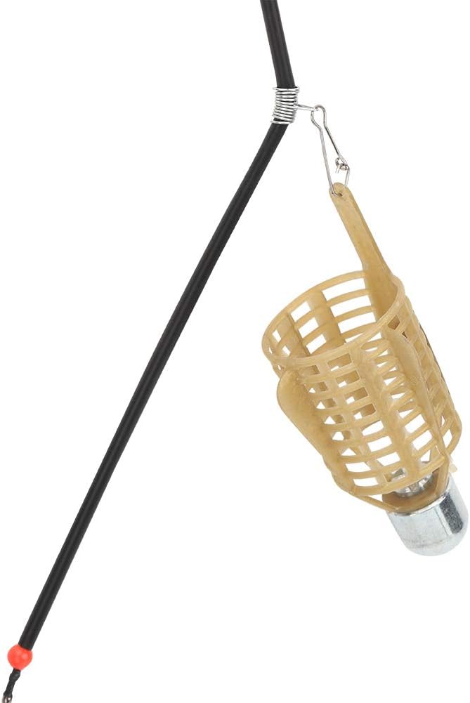 Vbest life Portable Fishing Bait Cage, 4PCS Lightweight Portable Fishing Lure Bait Trap Basket Feeder Fish Tackle Accessories